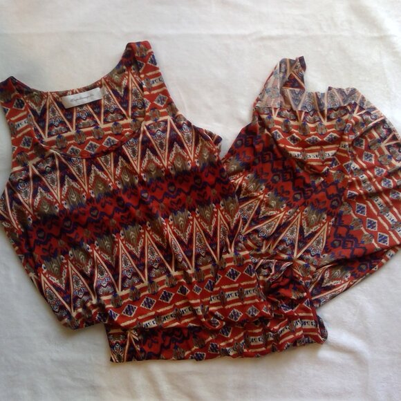 T-Bags Los Angeles Womens Long Beautiful Aztec Design Maxi Tank Dress - Picture 2 of 16